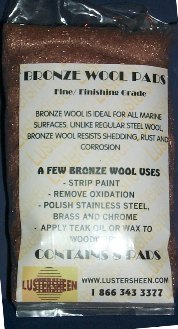 8 Pad Pack Bronze Wool Pads in Poly Pack by Lustersheen Mann Wood Care